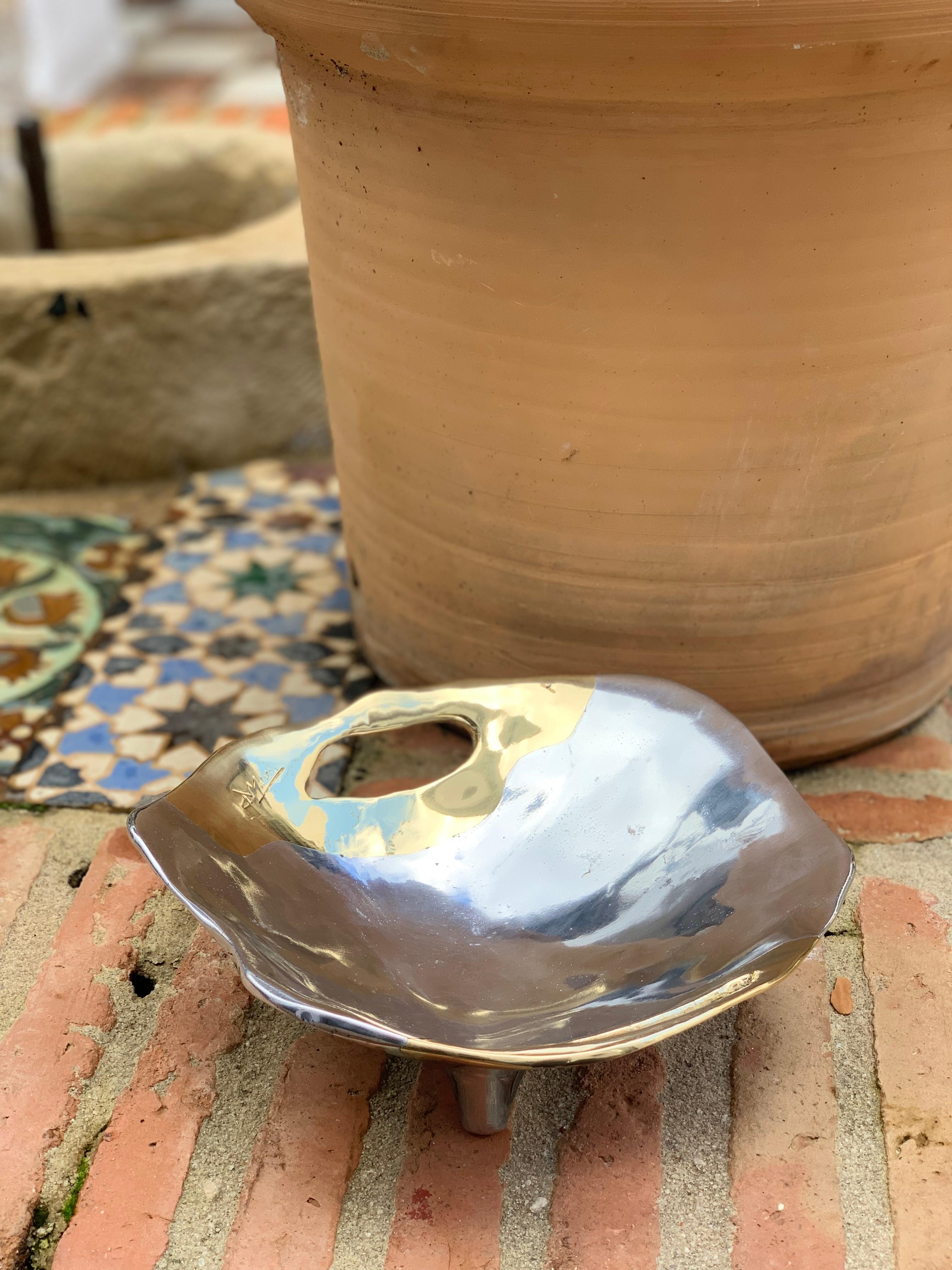 DO16 Square  Horloge laiton et aluminium  & A004 Ethnic Bowl Brass & Alum. 2