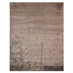 Doa Hand Knotted Modern Silk Rug in French Rose and Greige Colours by Hands