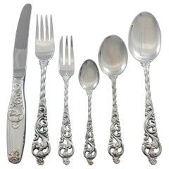 Dobbel Rokokko by Brodrene Lohne Silver Flatware Set for 10 Service 64 Pieces