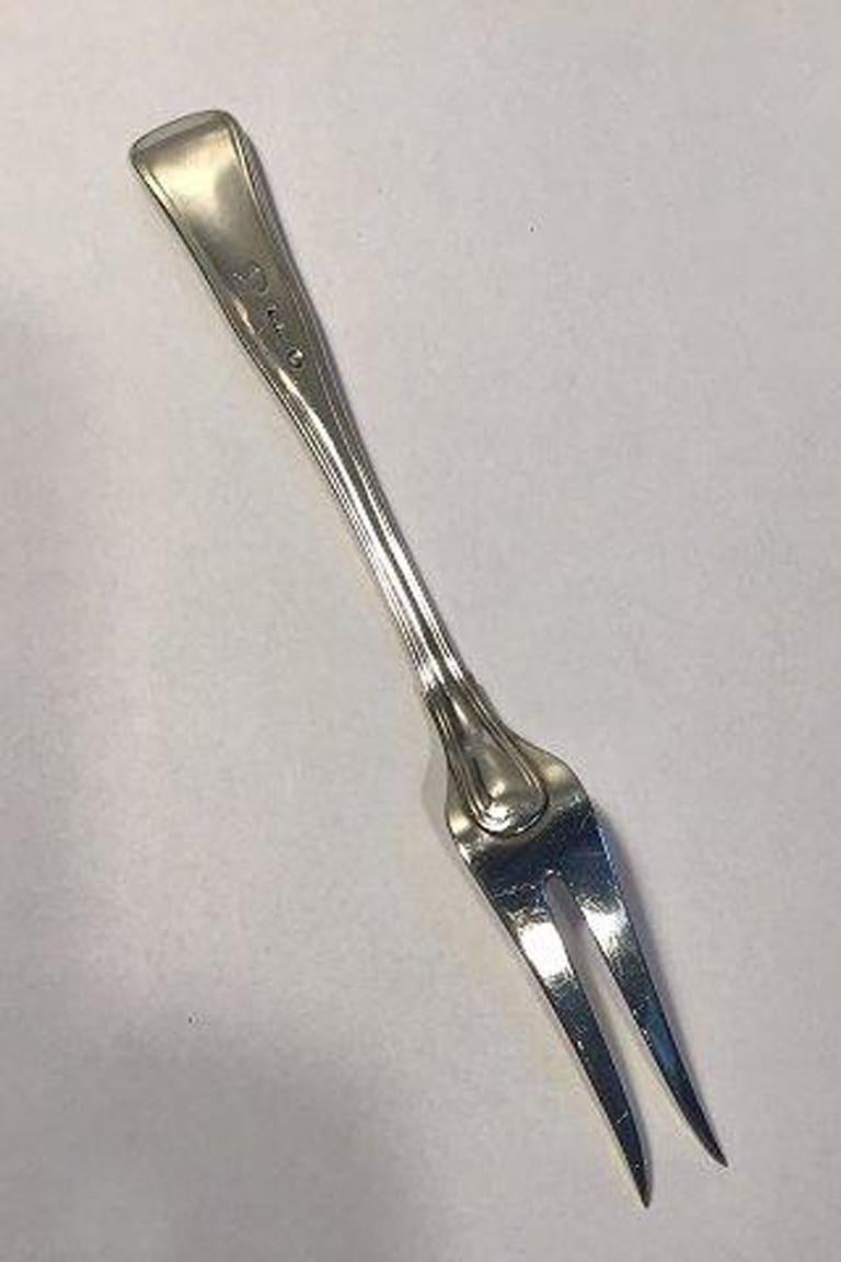 20th Century Dobbeltriflet/Old Danish Silver Meat Fork Cohr For Sale