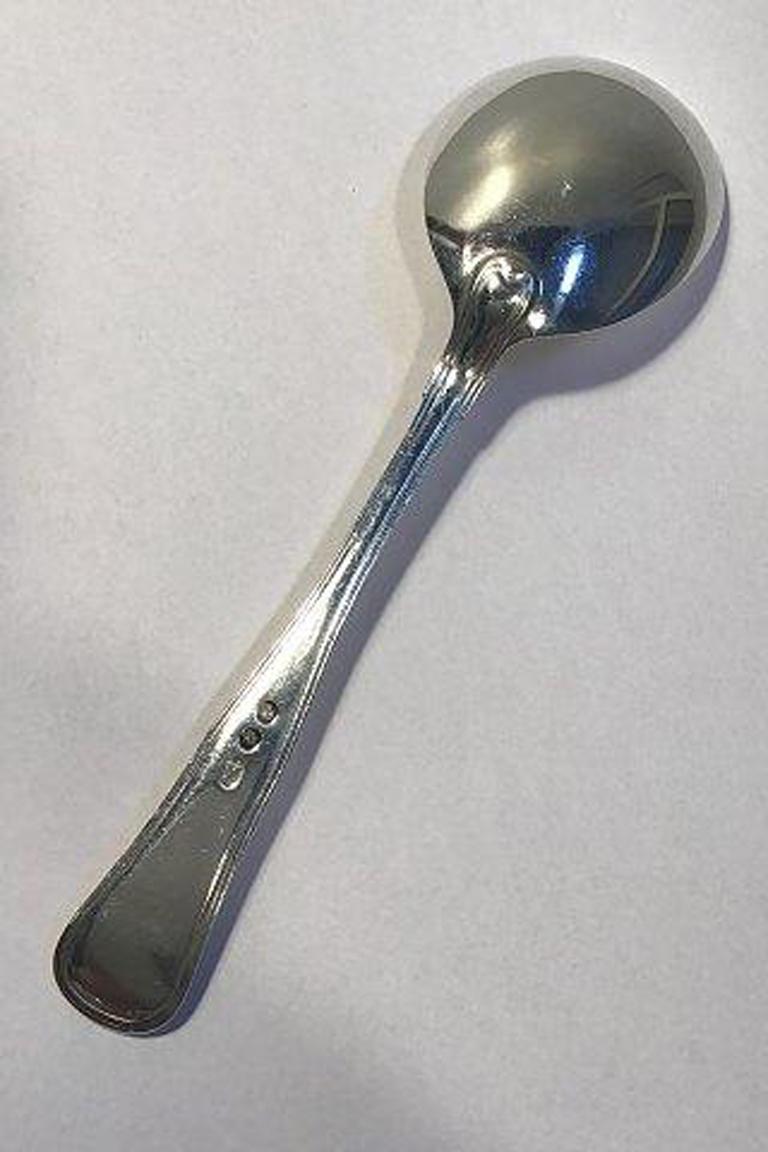 Dobbeltriflet/Old Danish Silver Serving Spoon Cohr In Good Condition For Sale In Copenhagen, DK