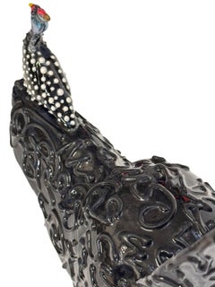 Dobermann Dog Ceramic Centerpiece Bird Handmade in Italy