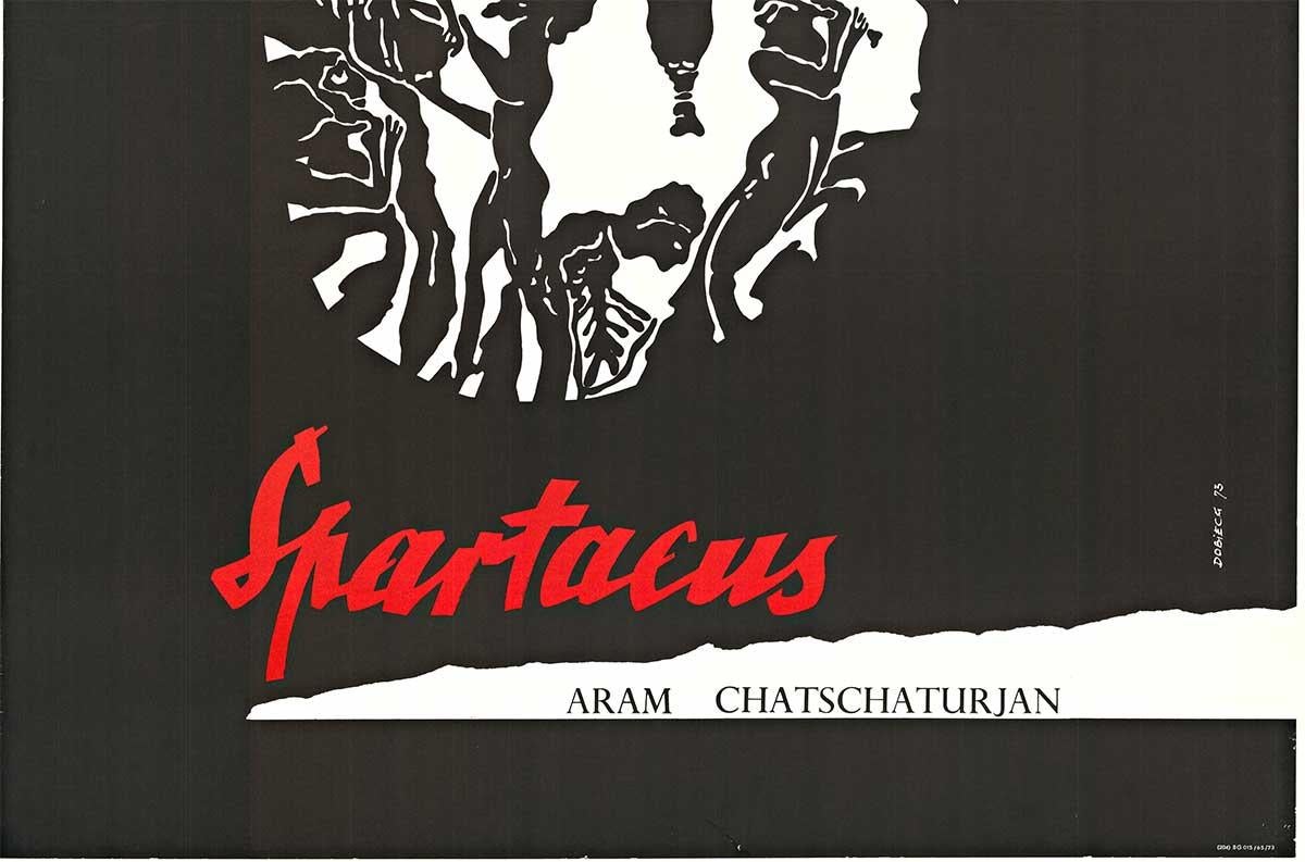Original Spartacus Deutsche Staatsoper Berlin, Vintage-Theaterplakat (Jugendstil), Print, von Dobieck 