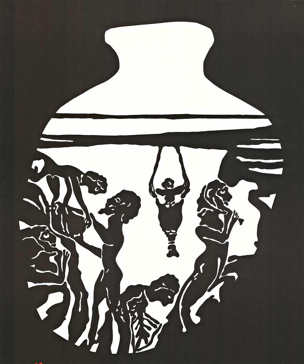 Original Spartacus Deutsche Staatsoper Berlin, Vintage-Theaterplakat (Schwarz), Print, von Dobieck 