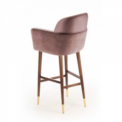 Sedia da bar Doble in Wood Wood e tappezzeria Nuovo