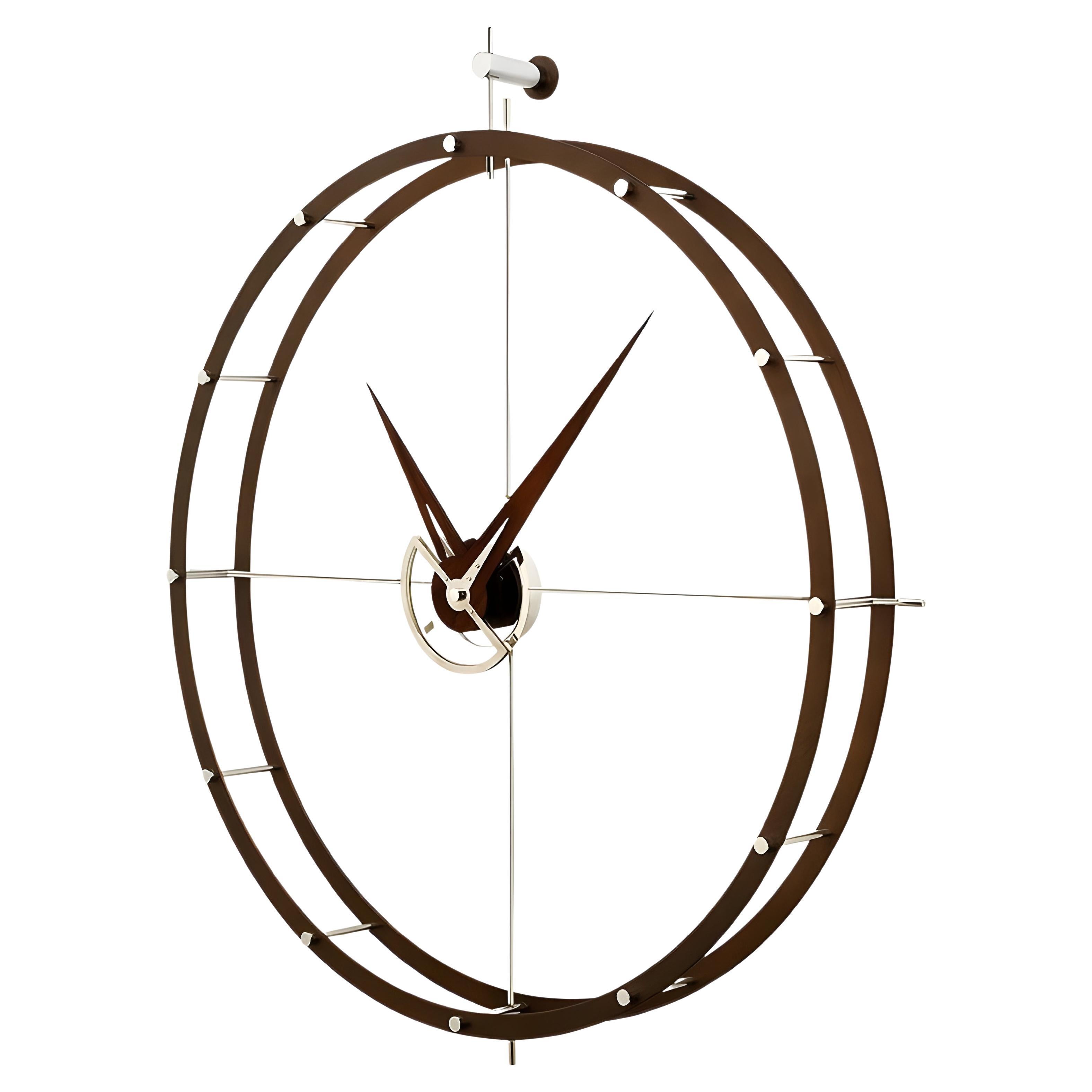 Doble O N Wall Clock by Nomon, Wenge Wood, Modern Design, Spain