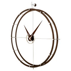 Doble O N Wall Clock by Nomon, Wenge Wood, Modern Design, Spain