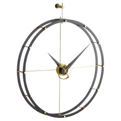 Doble O NG Wall Clock by Nomon, Wenge Wood 
Brass, Modern Design