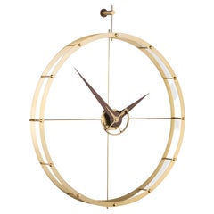 Doble O Premium Wall Clock by Nomon, Brass 
Walnut, Modern Design