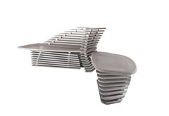 Doble Paso Outdoor Seat in Grey Quartzite and Steel