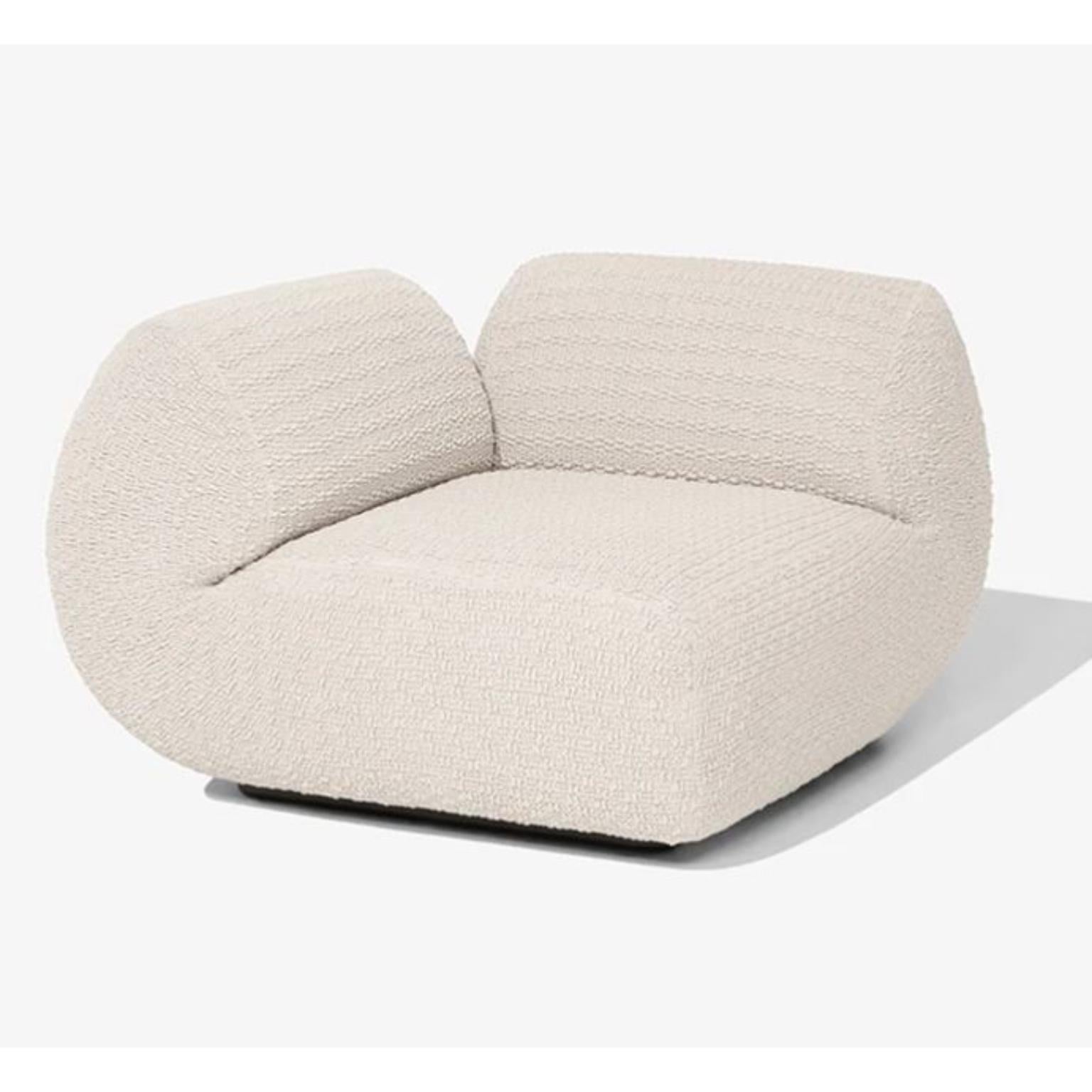 Dobra Module Corner Sofa by Wentz
Dimensions: D 110 x W 110 x H 70 cm
Materials: Modular sofa with wood structure, elastic straps, hyper-soft foam and WE—KNIT covering (70% Recycled PET + 30% Elastane). Base in black painted wood and EVA botton