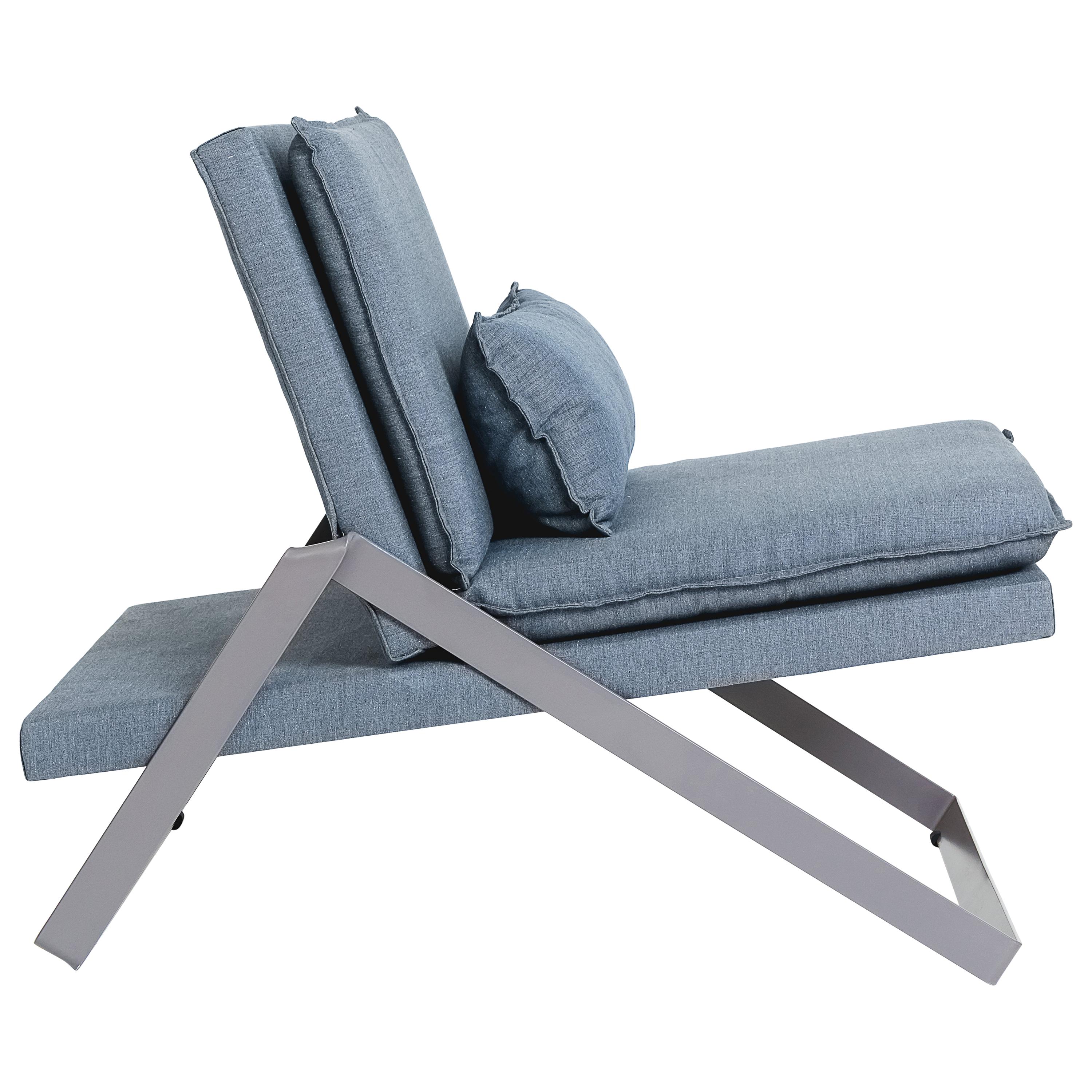 Dobra Upholstered Lounge Chair in Grey Linen by Filipe Ramos