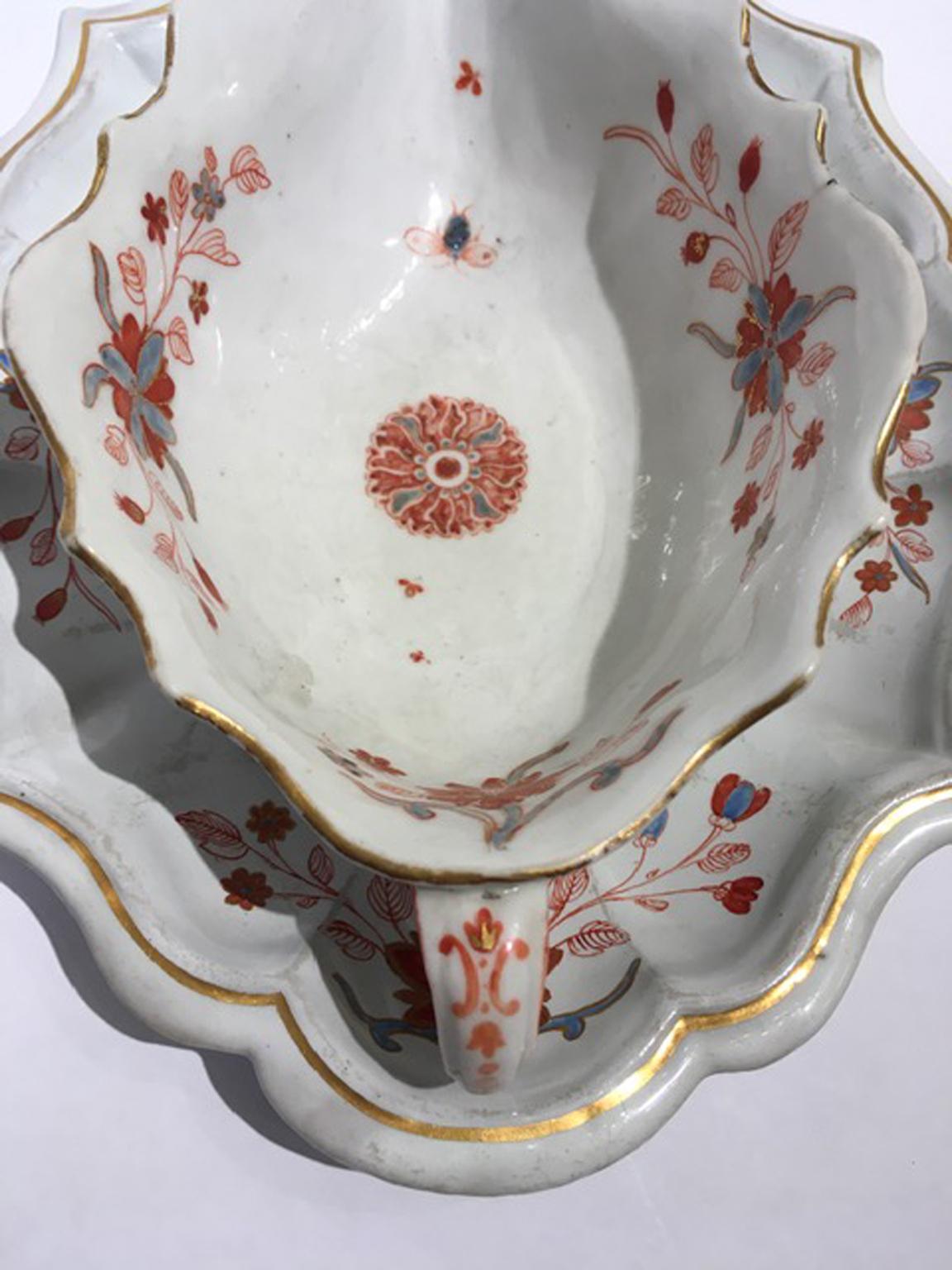 Italien, Richard Ginori, Porzellan-Soßenzeichnungen mit Terrin-Blumen, 18. Jahrhundert im Angebot 7