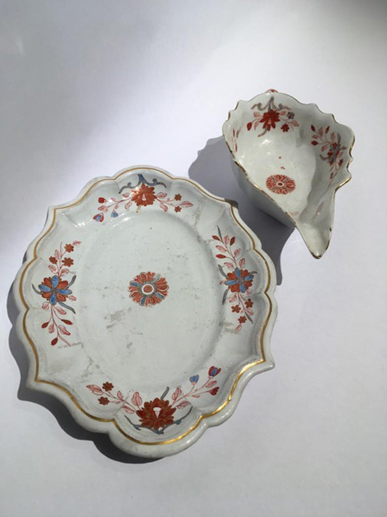 Italy Doccia Richard Ginori 18th Century Porcelain Sauce Terrin Floral Drawings For Sale 11