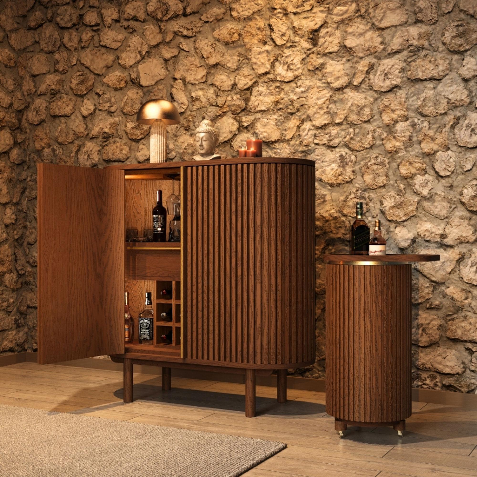 DOCIA Armadio per cocktail / liquori / bar, Oak, Corpo a doghe in vendita 1