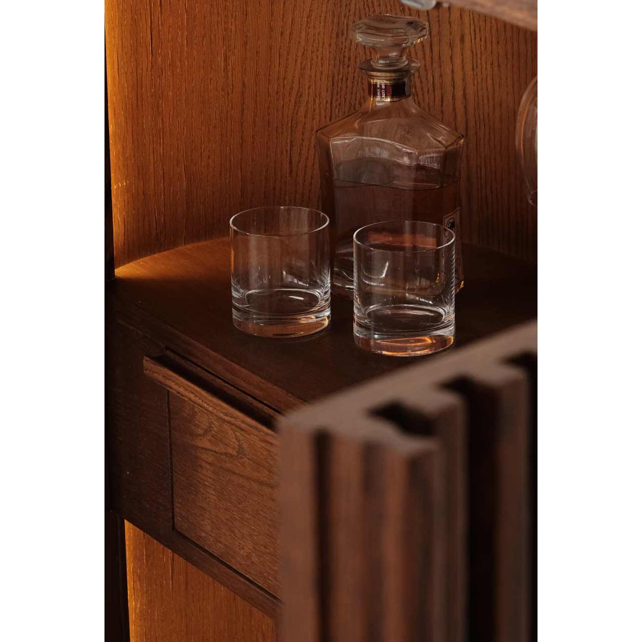 Turkish DOCIA Cocktail / Liquor / Bar Cabinet, Oak, Slatted Body For Sale