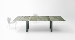 Dock Outdoor Dining Table in Glace Natural Lava Stone Finish
