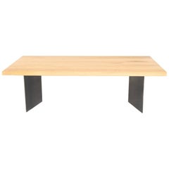Dock Coffee Table - White Oak with Folded Steel Base
