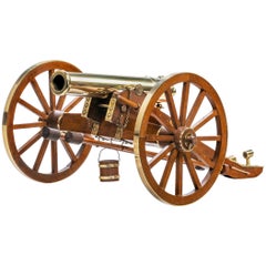 Dockyard Built Teak and Brass Field Cannon, 1930