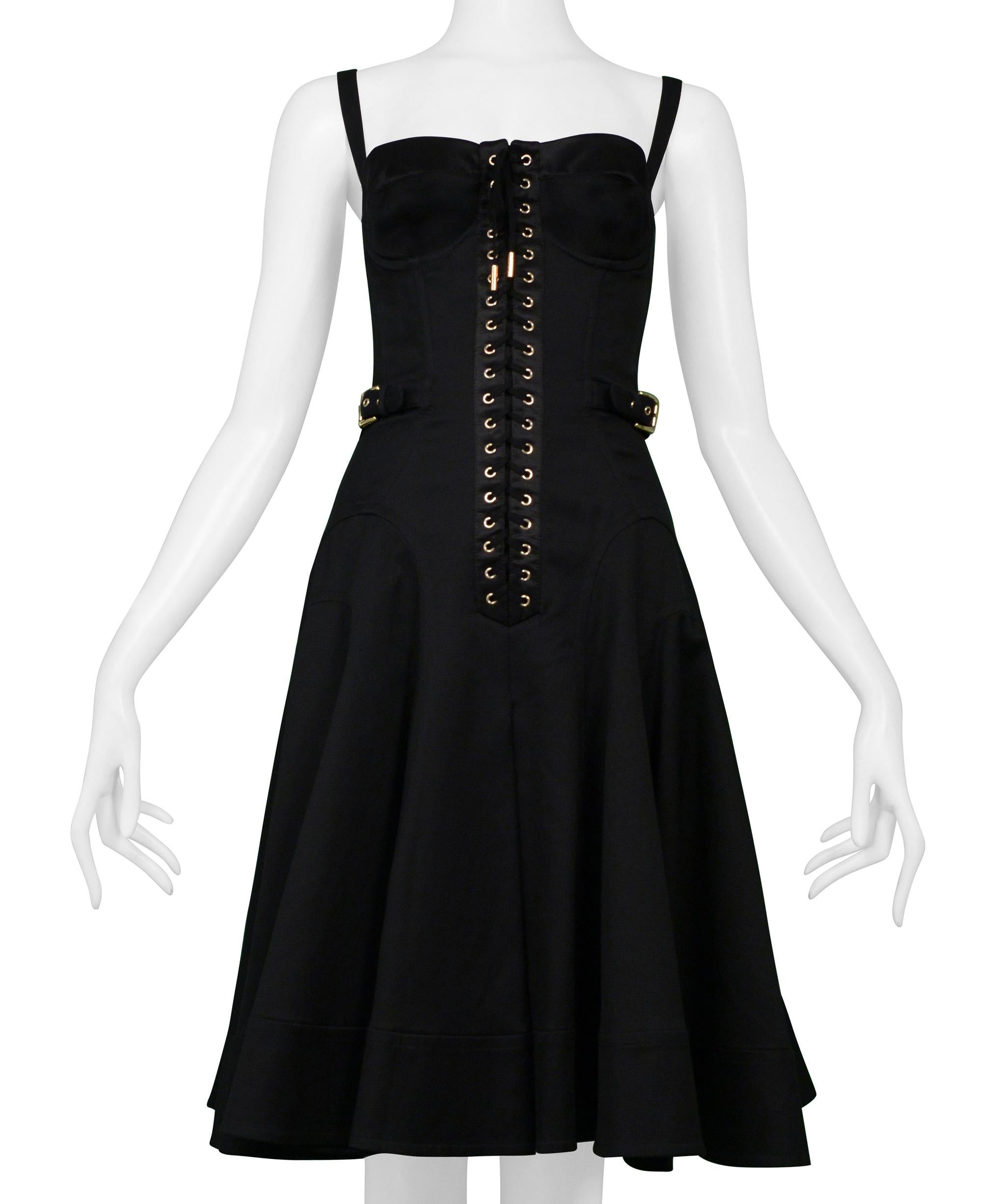 Docle & Gabbana Black Corset Dress With Buckles In Excellent Condition For Sale In Los Angeles, CA