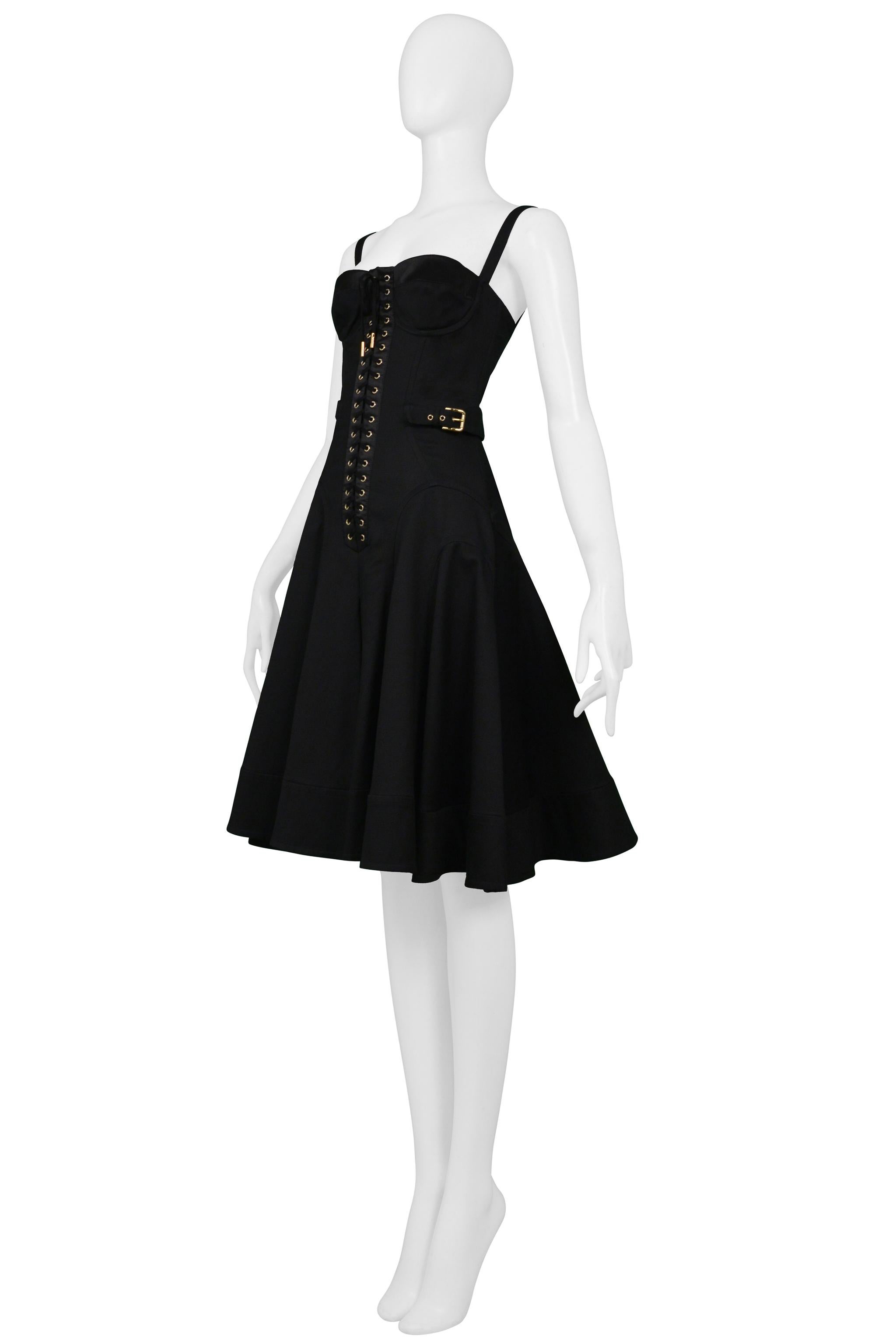 Women's Docle & Gabbana Black Corset Dress With Buckles For Sale