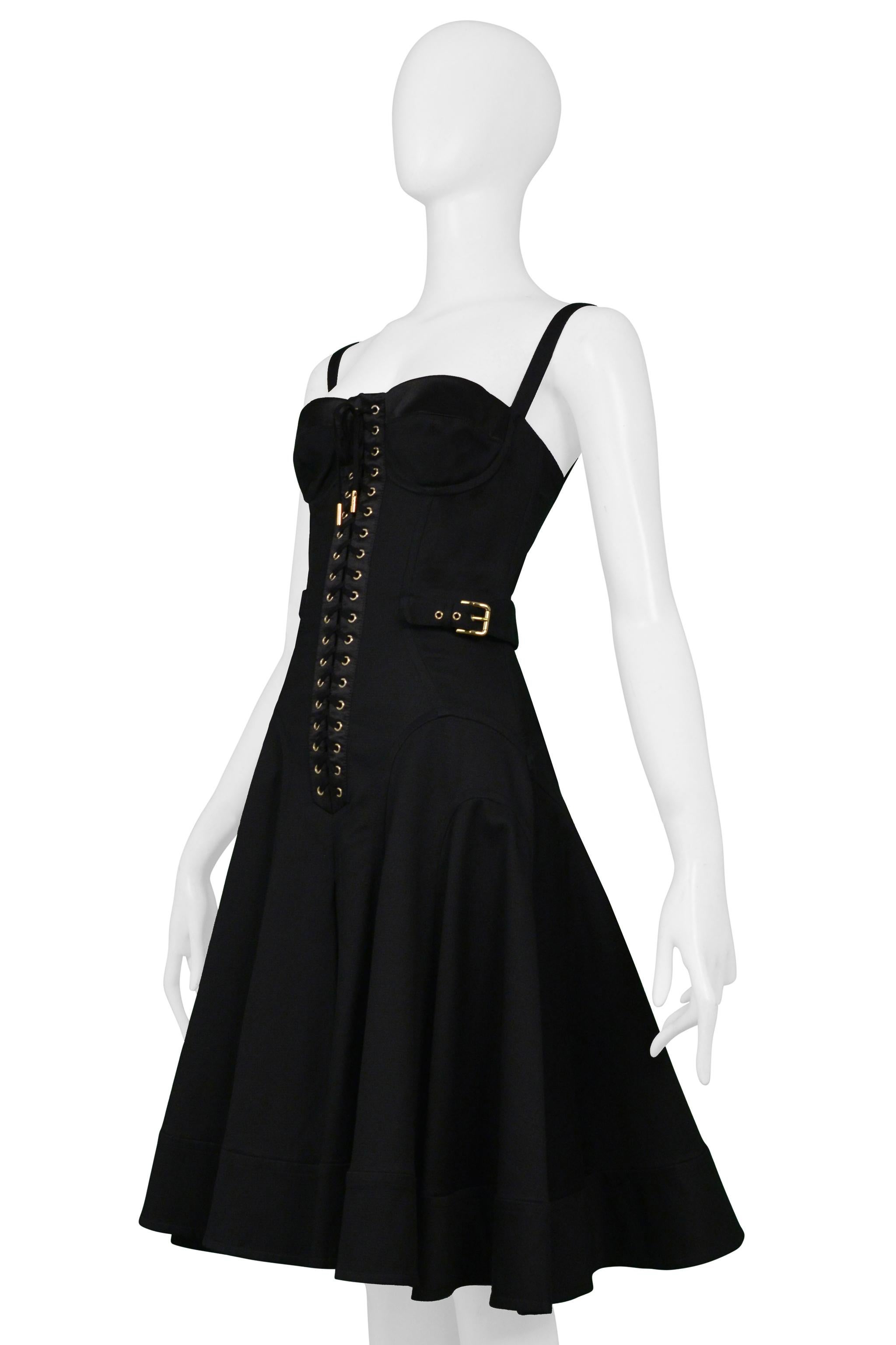 Docle & Gabbana Black Corset Dress With Buckles For Sale 1