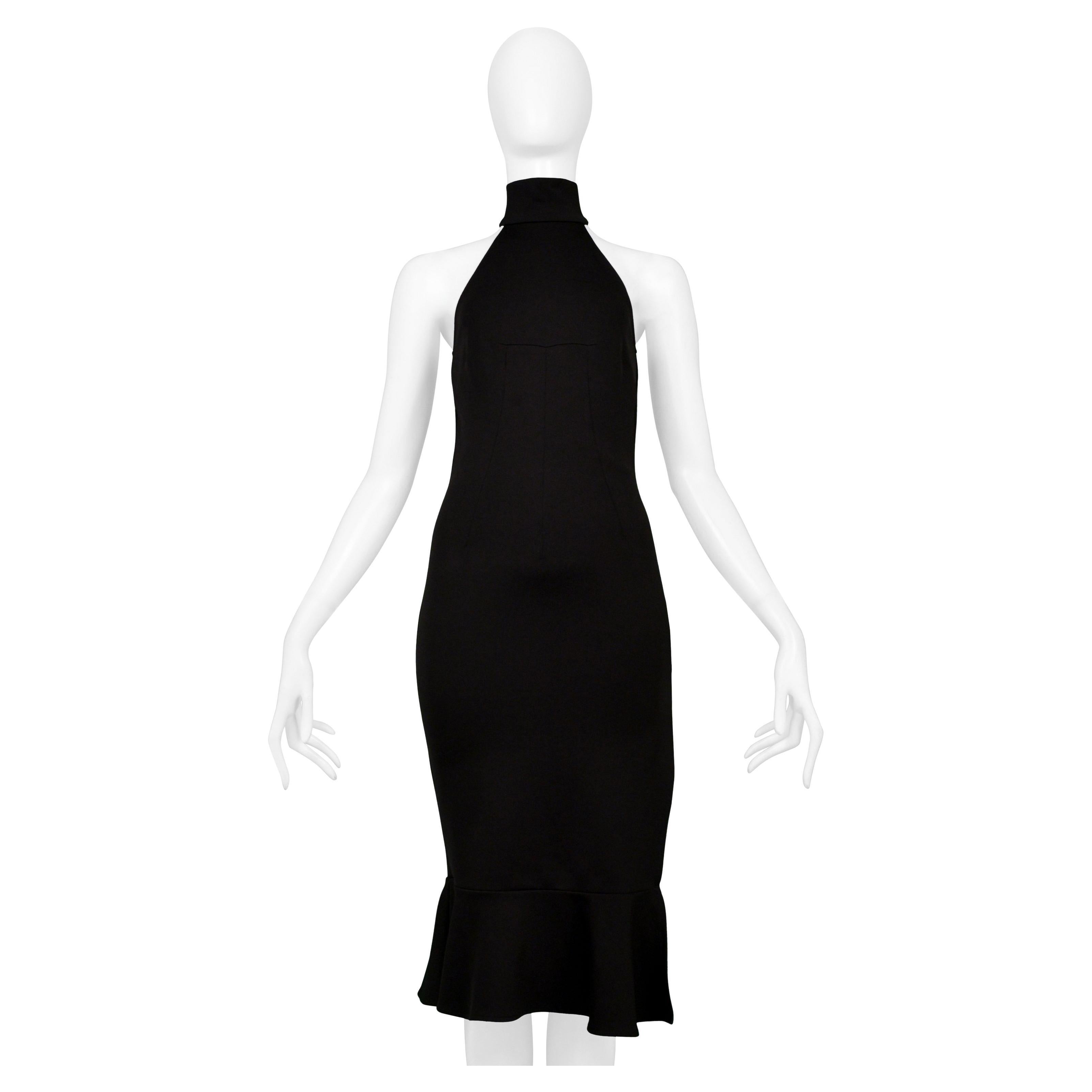Docle & Gabbana Black High Neck Halter Dress For Sale