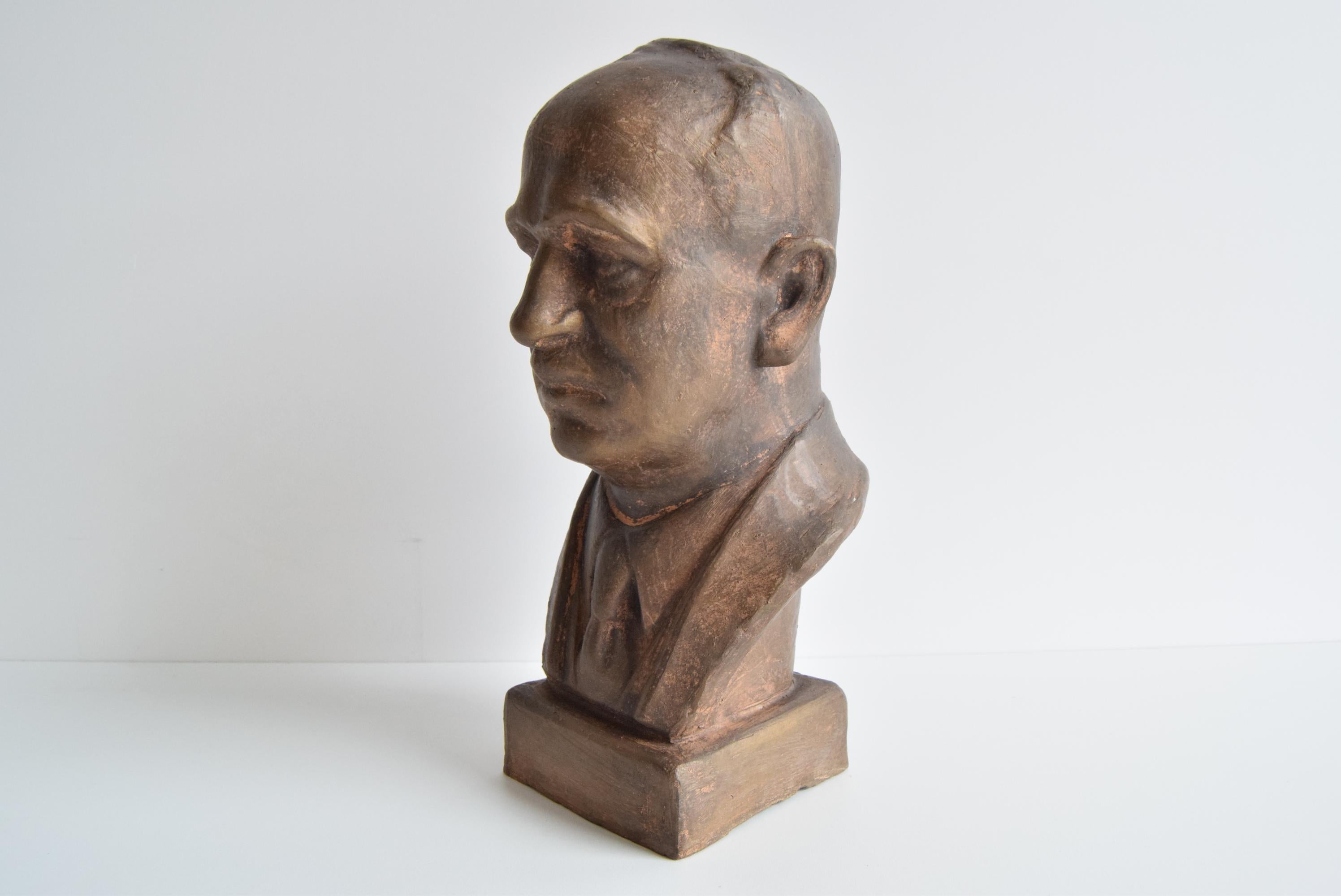 Ceco Busto in ceramica del dottor Edvard Beneš, anni '50 circa. in vendita