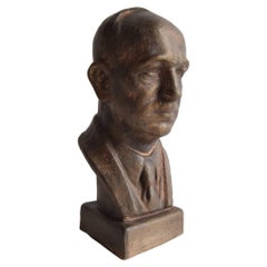 Vintage Doctor Edvard Beneš Ceramic Bust, circa 1950's.