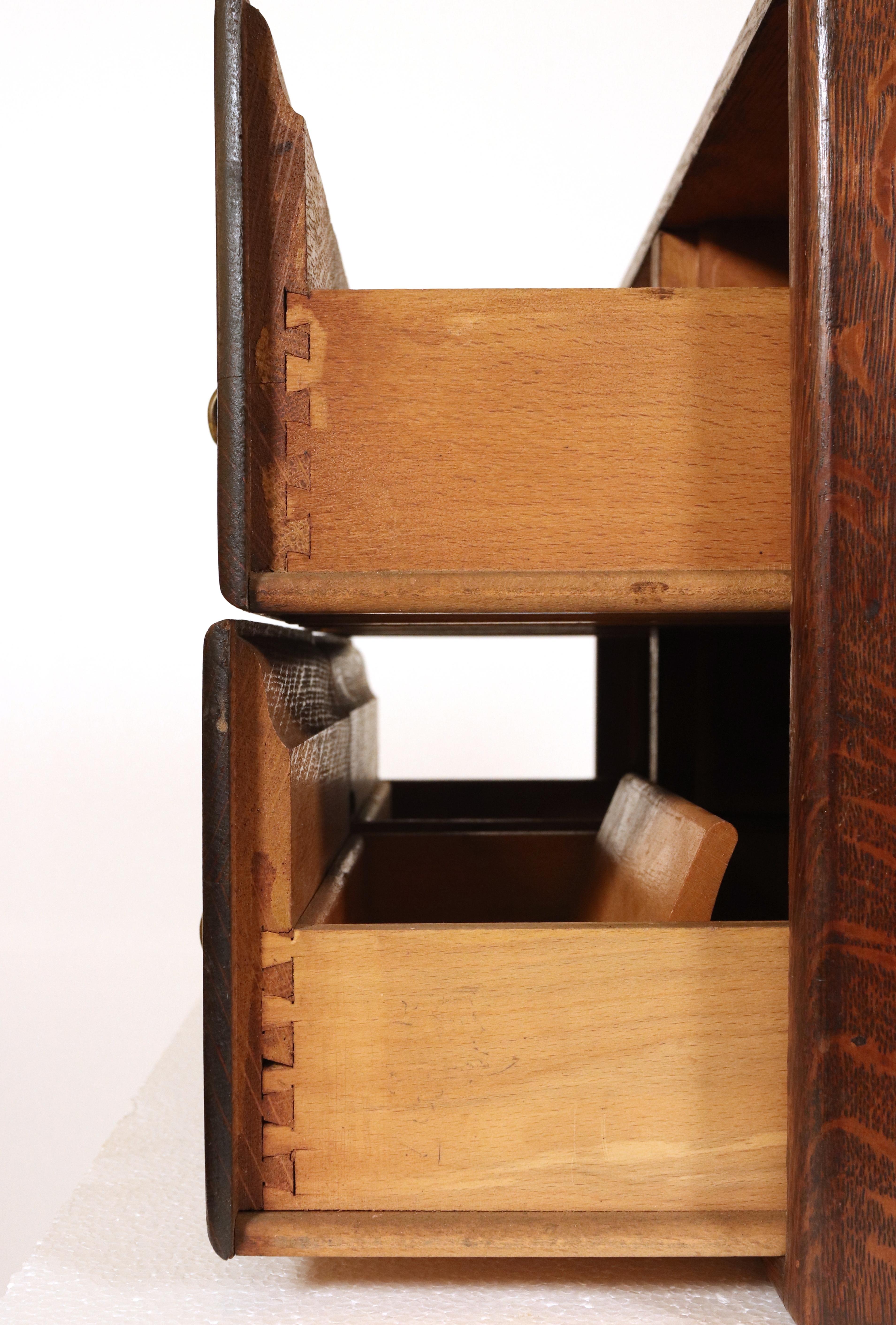 Doctor's Record Co. Oak 4 Drawer Tabletop Card Catalog 5