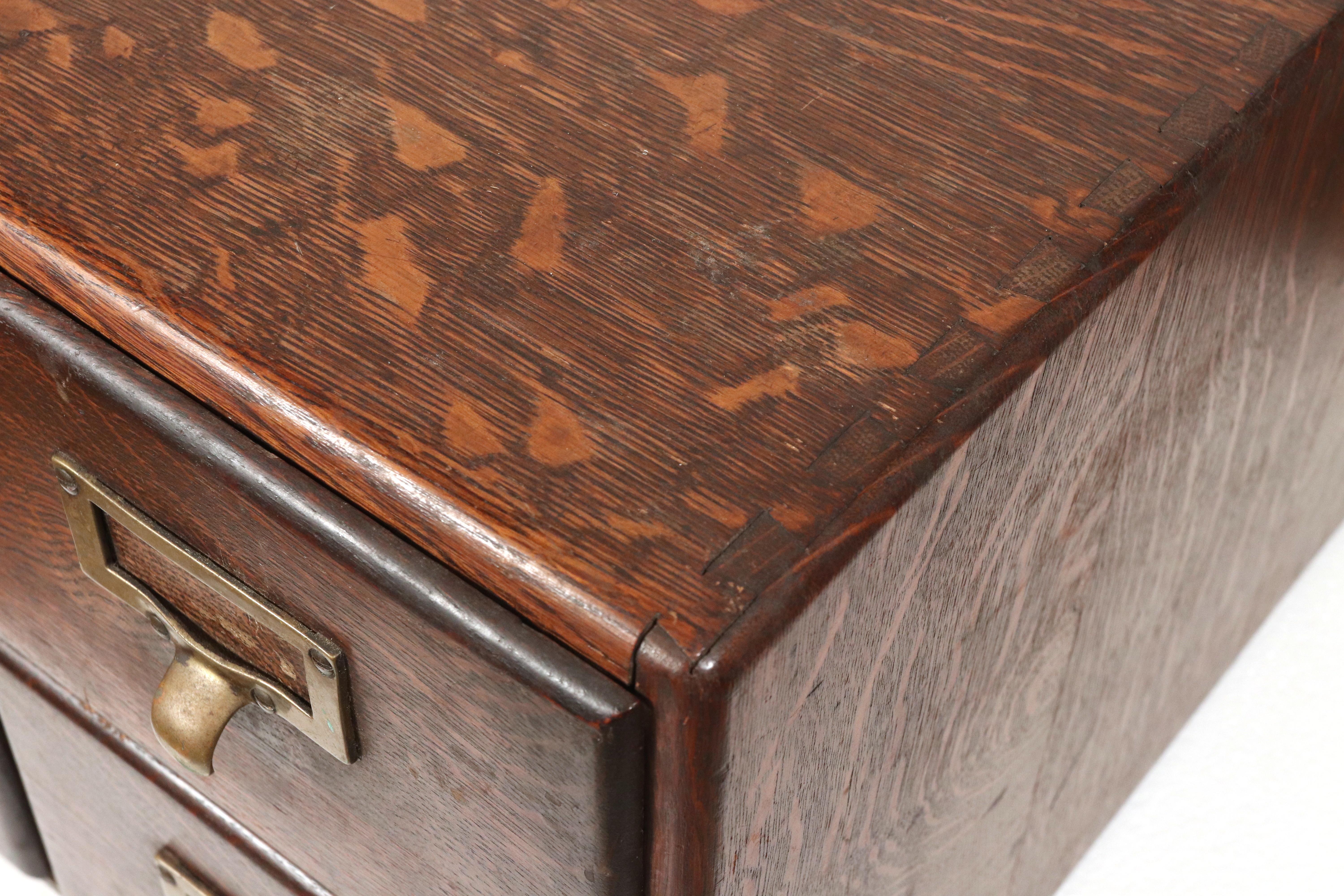 Doctor's Record Co. Oak 4 Drawer Tabletop Card Catalog 8