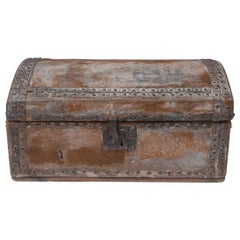 Document Box, 17th Century, English, Vernacular, Pony Skin, Domed