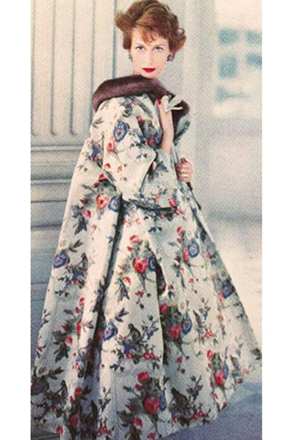 Documented 1957 Christian Dior Haute Couture Silk Monkey Print Coat 8