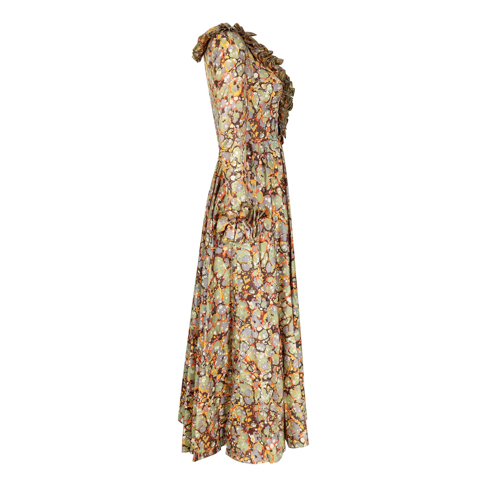 Documented 1970s Jean Varon Psychedelic Bubble Print Maxi Dress at 1stDibs