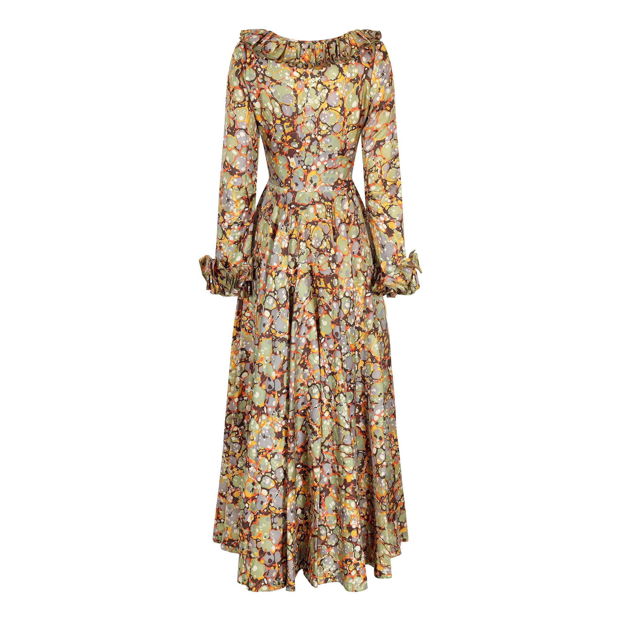 Documented 1970s Jean Varon Psychedelic Bubble Print Maxi Dress at 1stDibs
