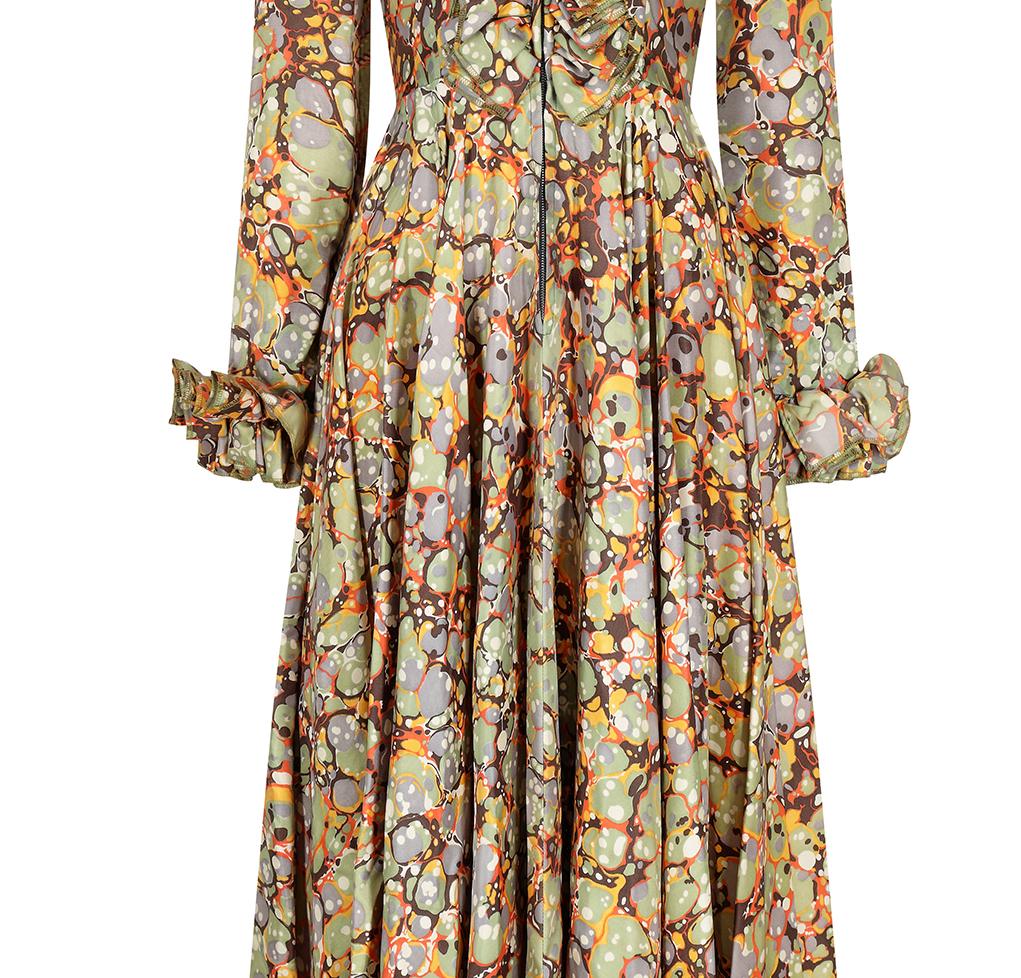 Documented 1970s Jean Varon Psychedelic Bubble Print Maxi Dress In Excellent Condition In London, GB