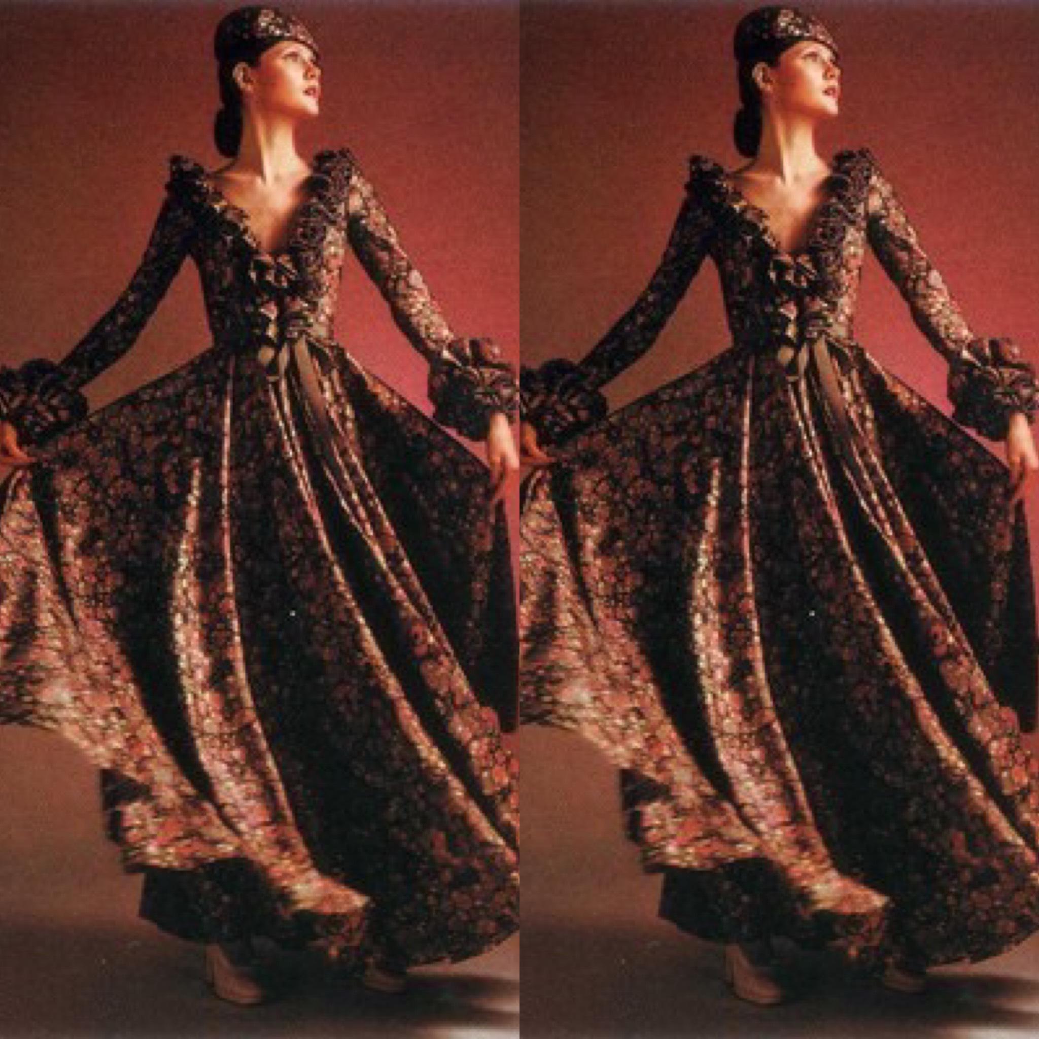 Women's Documented 1970s Jean Varon Psychedelic Bubble Print Maxi Dress