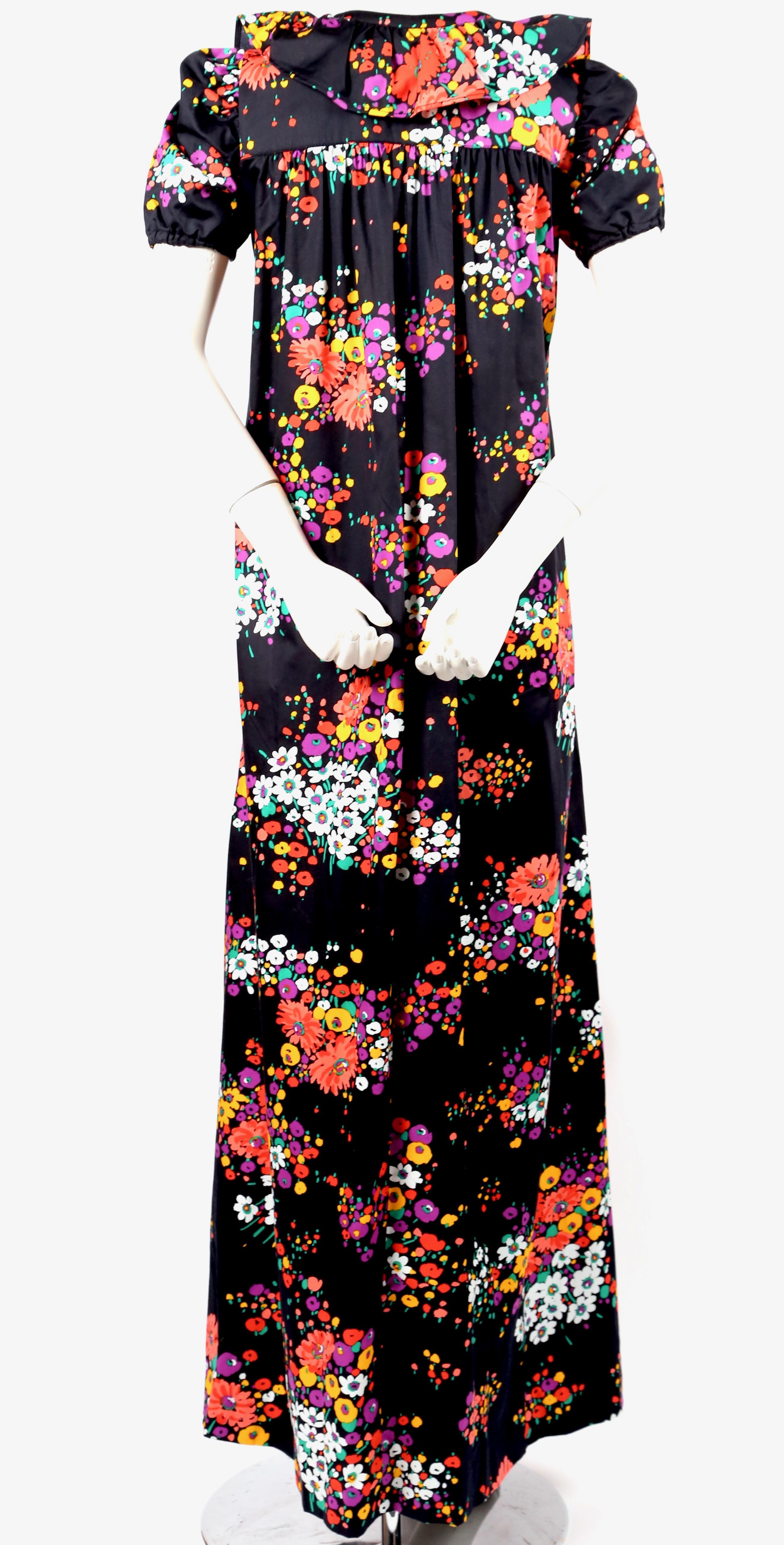 documented 1974 YVES SAINT LAURENT rive gauche floral maxi dress In Excellent Condition In San Fransisco, CA