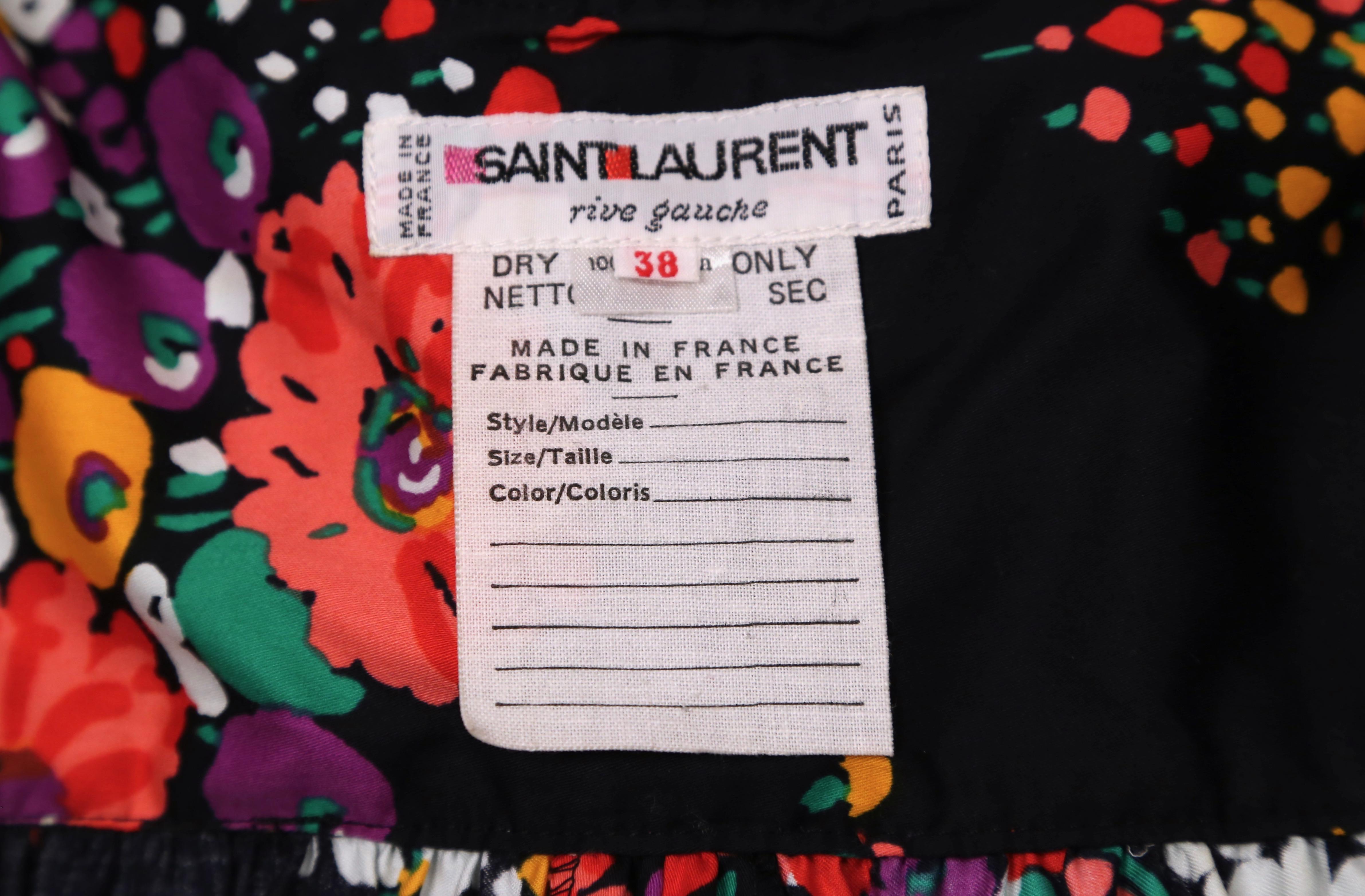 Women's documented 1974 YVES SAINT LAURENT rive gauche floral maxi dress
