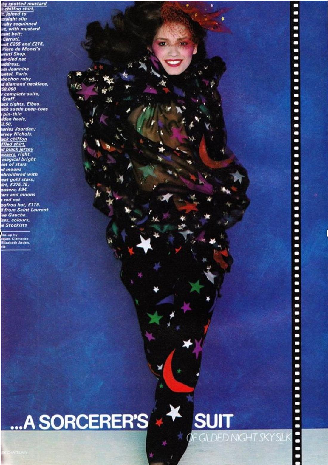 Documented 1979 Yves Saint Laurent Rive Gauche Moon & Stars Blouse 11