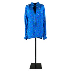 Dokumentierte Yves Saint Laurent Rive Gauche Bluse mit Mond und Sternen, 1979