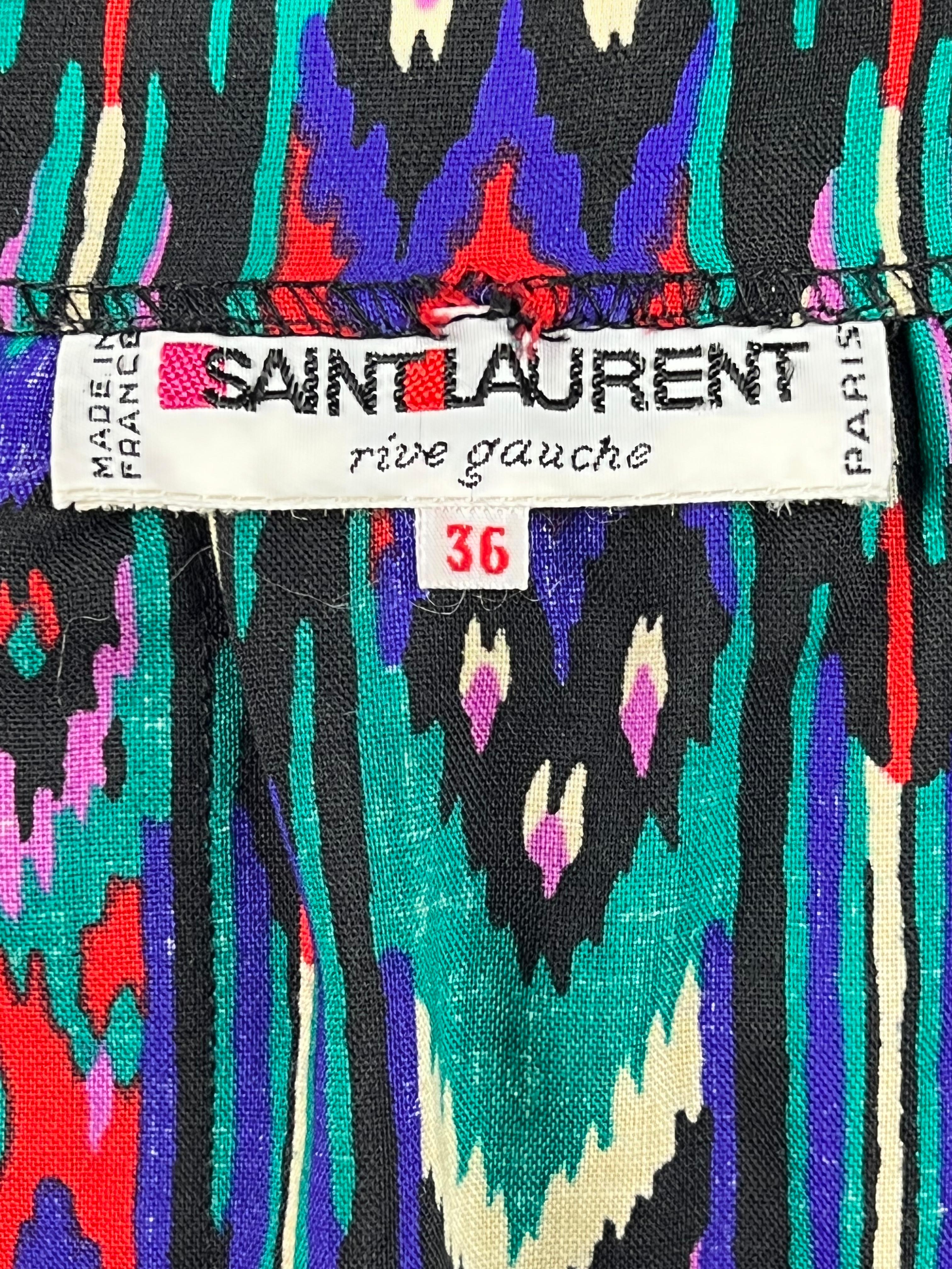 Documented 1979 Yves Saint Laurent Rive Gauche multicolor Ikat woven ensemble 8