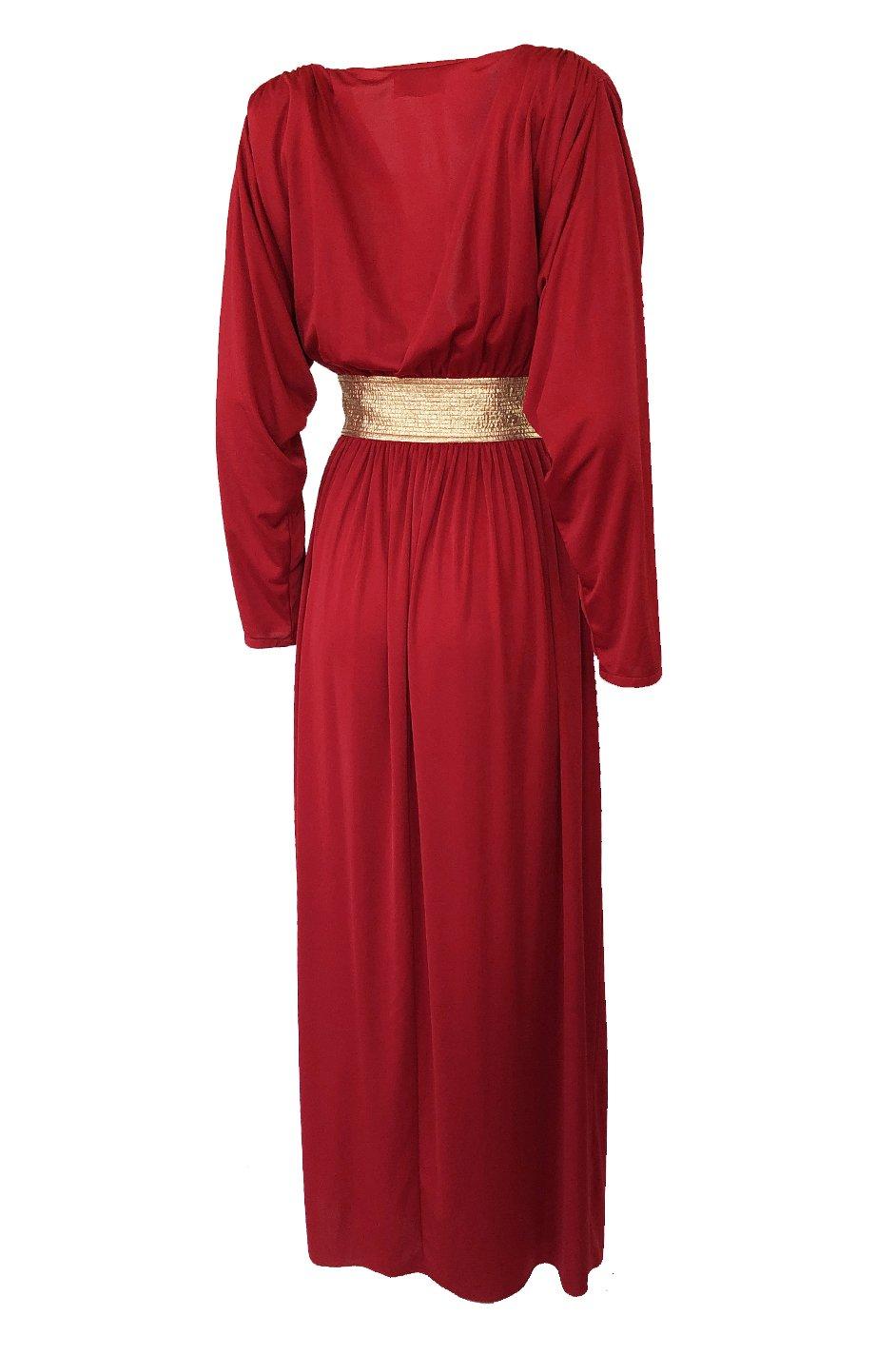 I love when I get versions of this dress in the shop and this one in this deep red burgundy color is extra special and the first time i have had or seen this color for this model. These were made in the 1980-1981 time period and I have included two