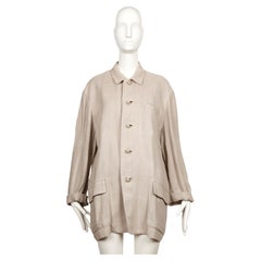 documented 1989 ISSEY MIYAKE PLANTATION linen jacket with knotted fabric buttons