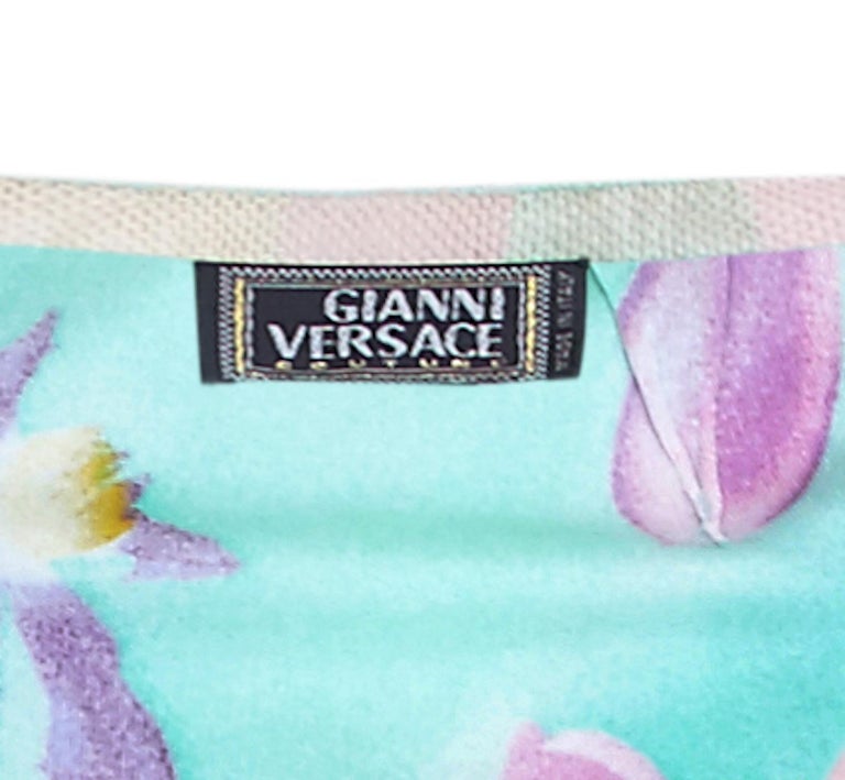 Women's Documented 1999 Gianni Versace Floral Net Dress 