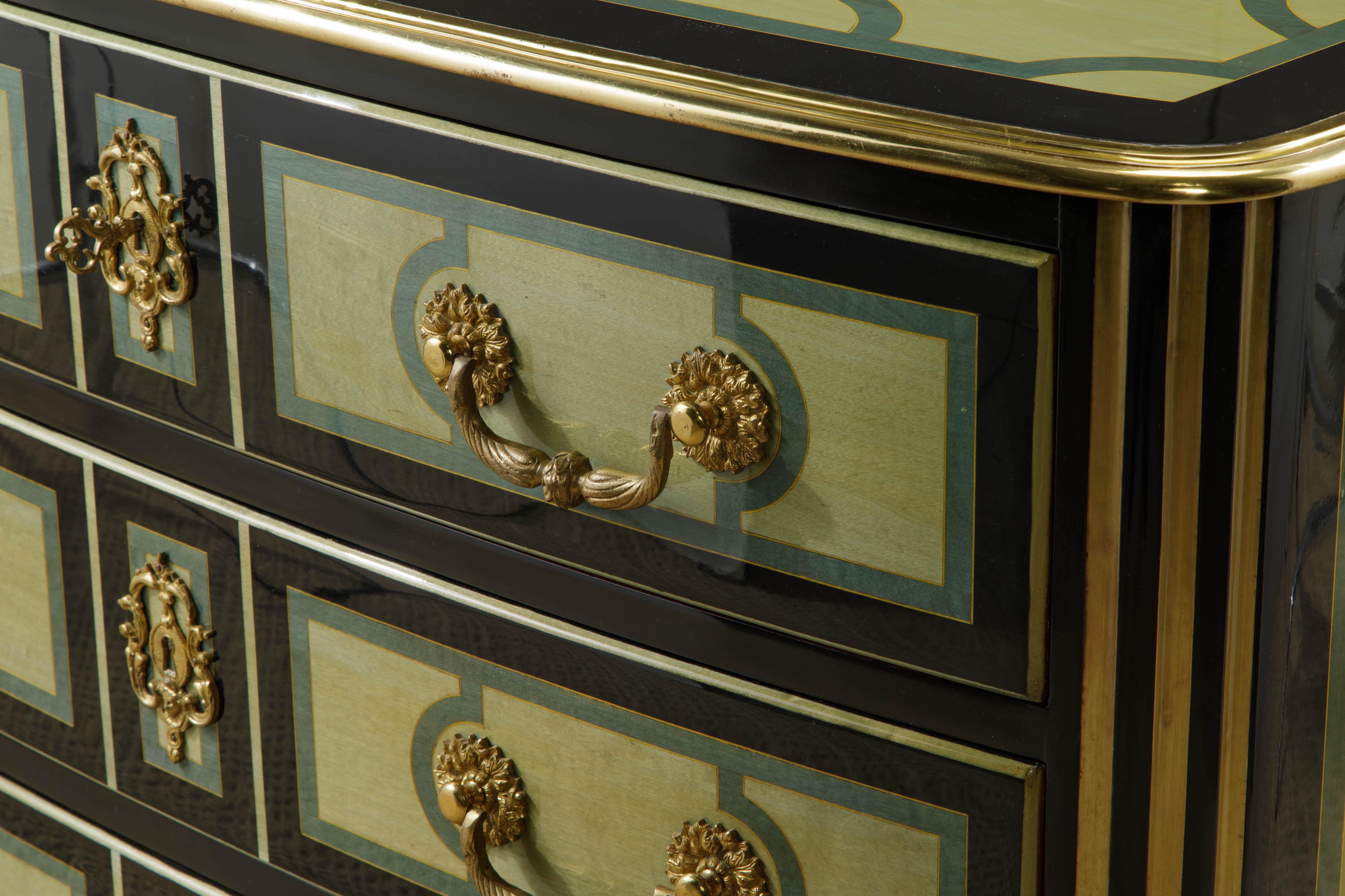 Documented and Important Maison Jansen Ormolu Mounted Regency Commode, c. 1950 For Sale 4