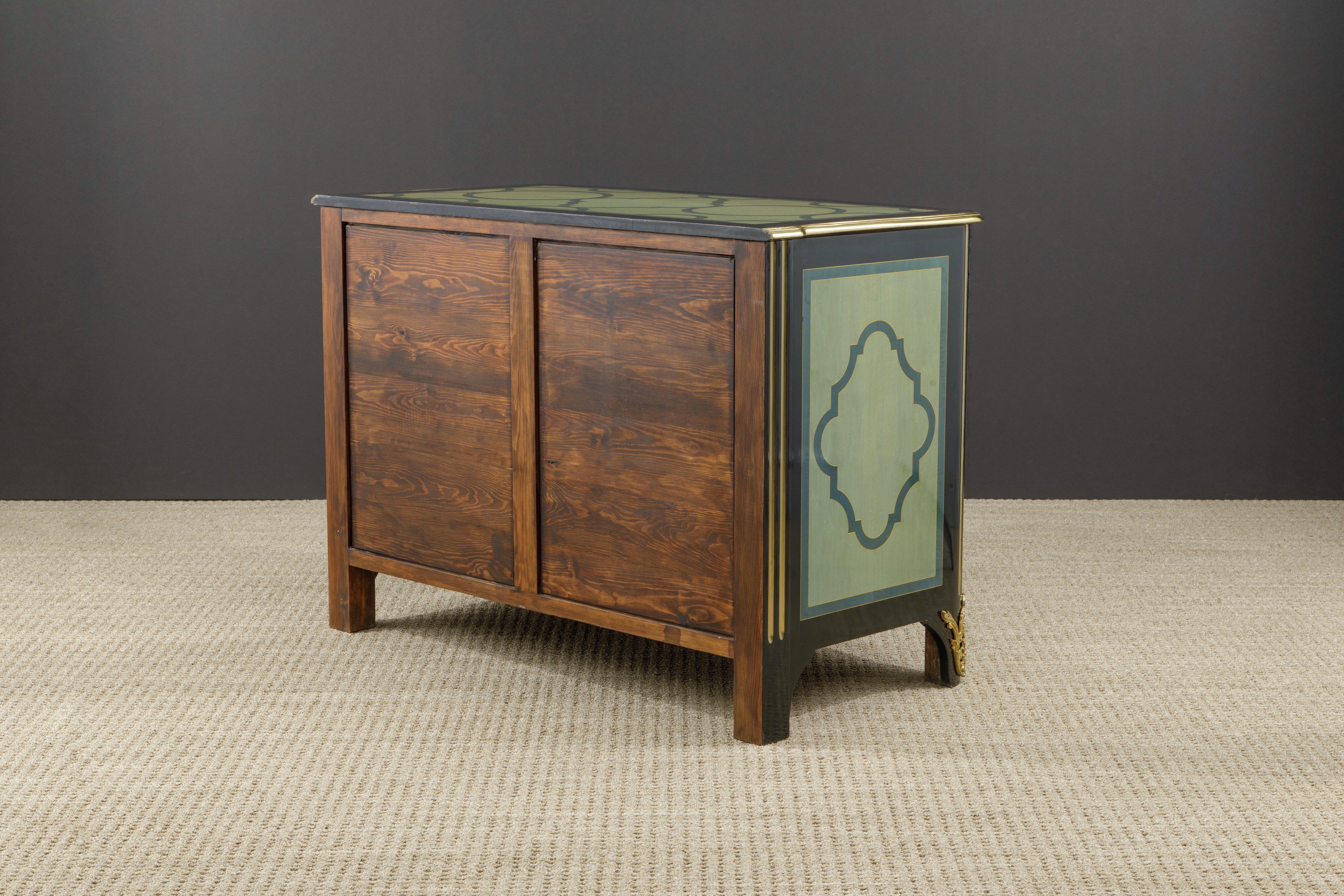 French Documented and Important Maison Jansen Ormolu Mounted Regency Commode, c. 1950 For Sale