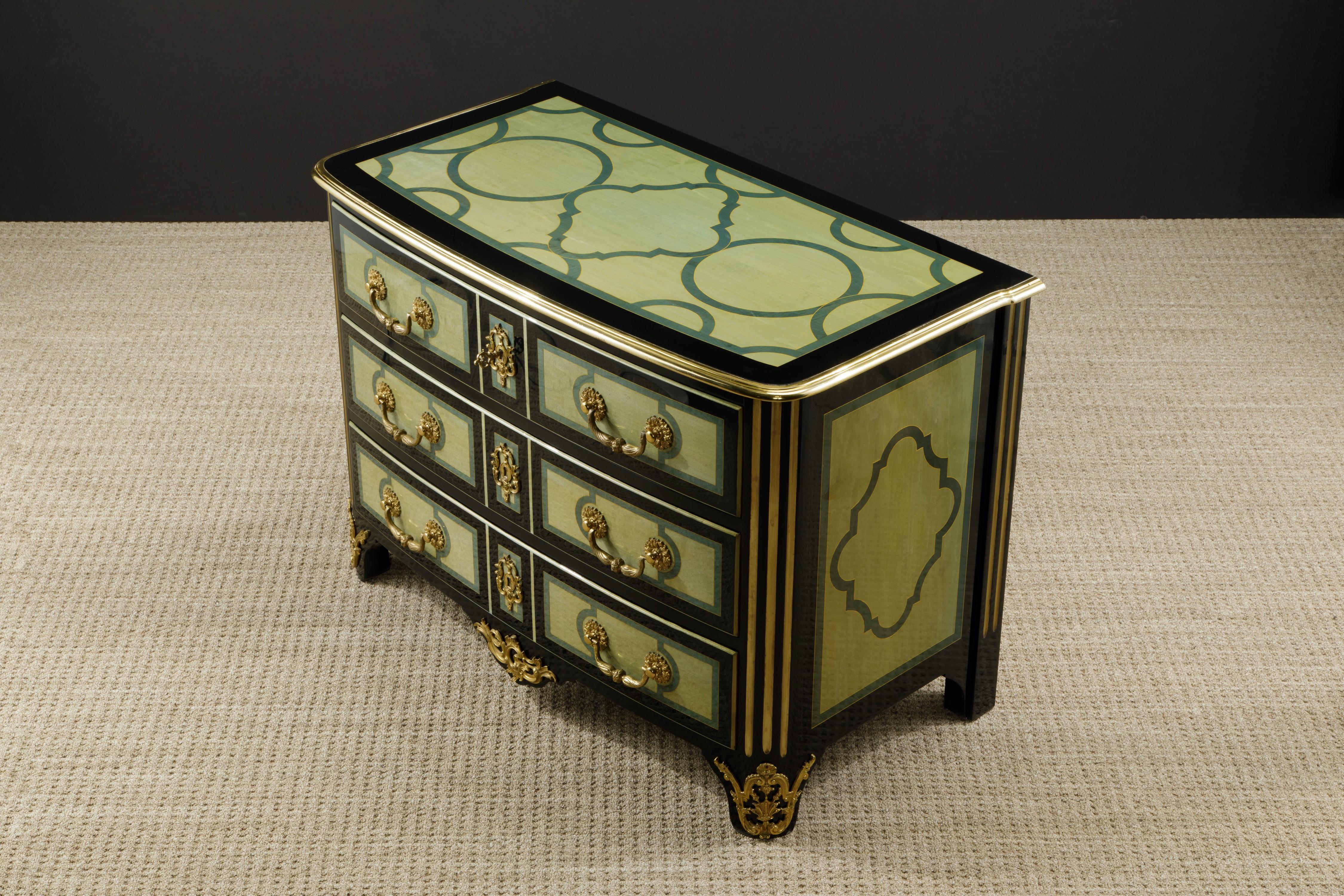 Documented and Important Maison Jansen Ormolu Mounted Regency Commode, c. 1950 In Excellent Condition For Sale In Los Angeles, CA