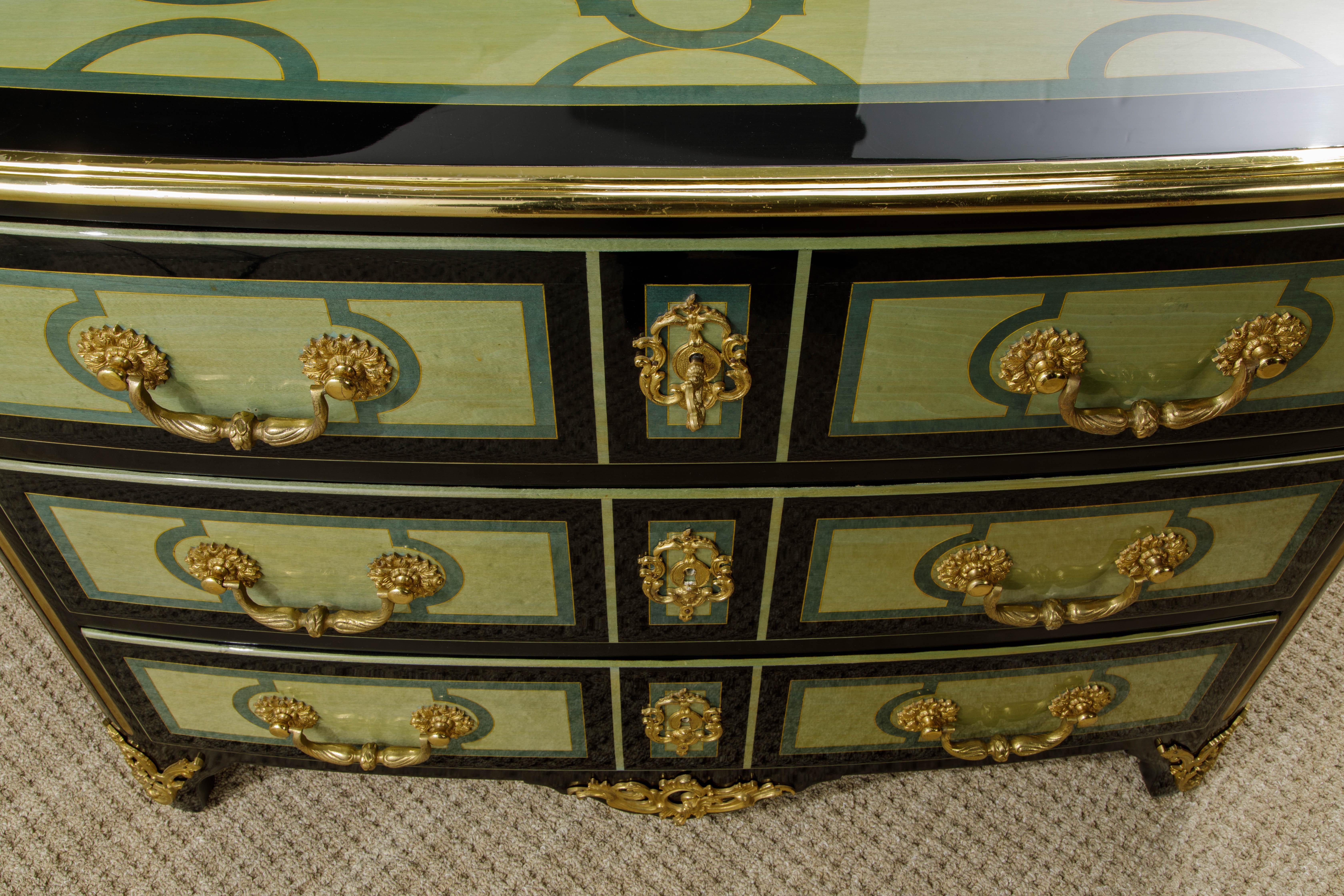20th Century Documented and Important Maison Jansen Ormolu Mounted Regency Commode, c. 1950 For Sale