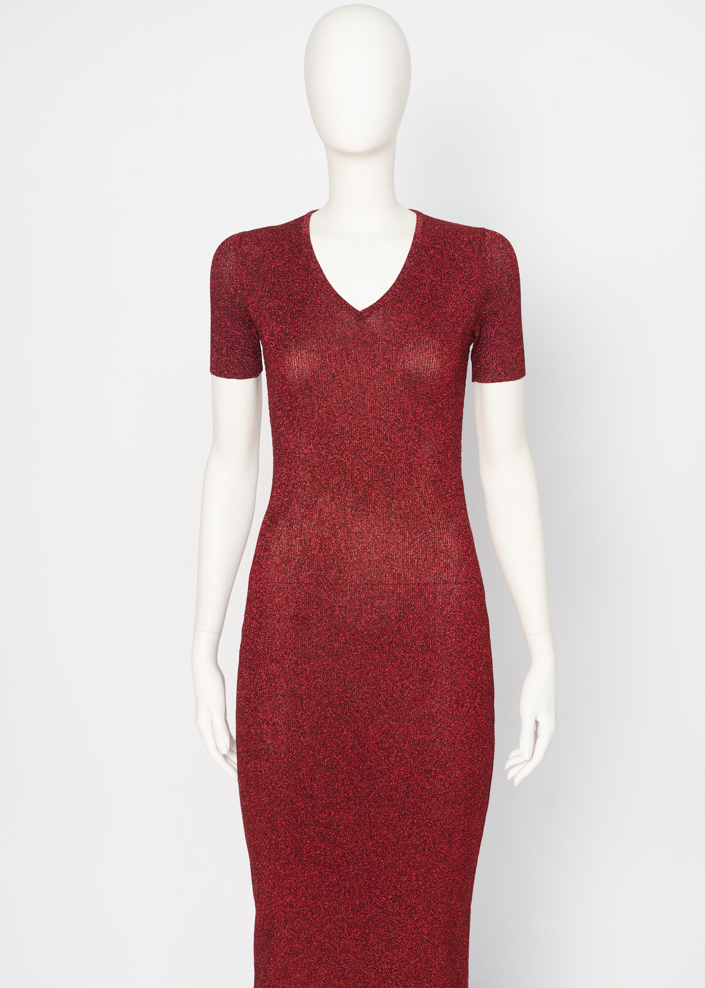 Dokumentiert Chanel by Karl Lagerfeld Laufsteg Metallisches Maxikleid aus Rippstrick, FW96 im Zustand „Gut“ im Angebot in Geneva, CH